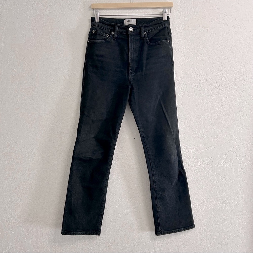 Agolde Black Straight Leg Pinch Waist Denim Jeans, Size 26‎